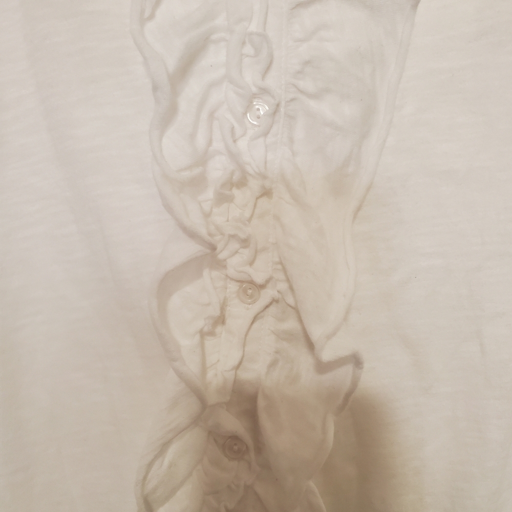 Press Womens top Sleeveless Ruffle Front tank top white Size Meduim - Picture 3 of 6